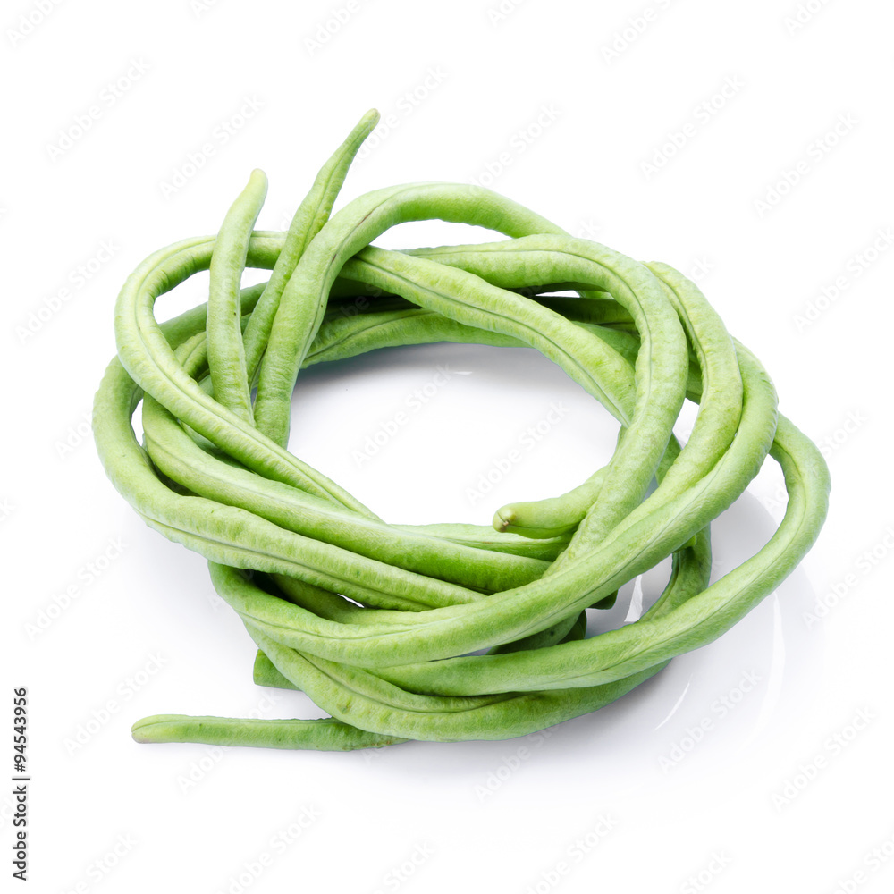 Yardlong bean isolated on the white background Yardlong bean isolated on the white background