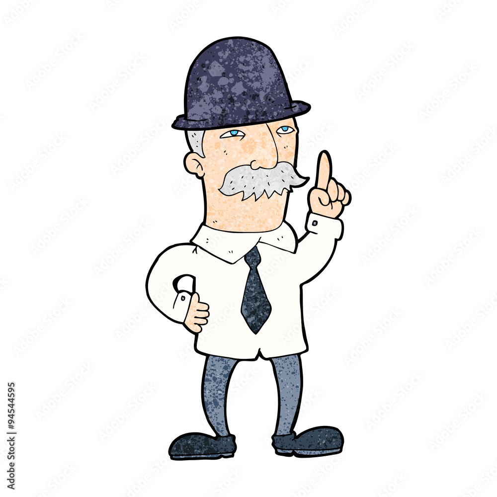cartoon man in bowler hat cartoon man in bowler hat