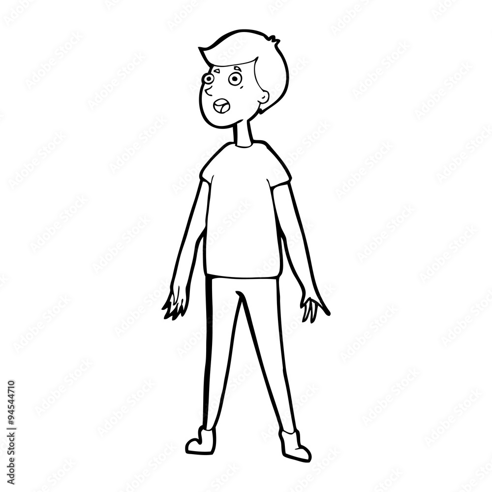 Fototapeta premium line drawing cartoon stressed man