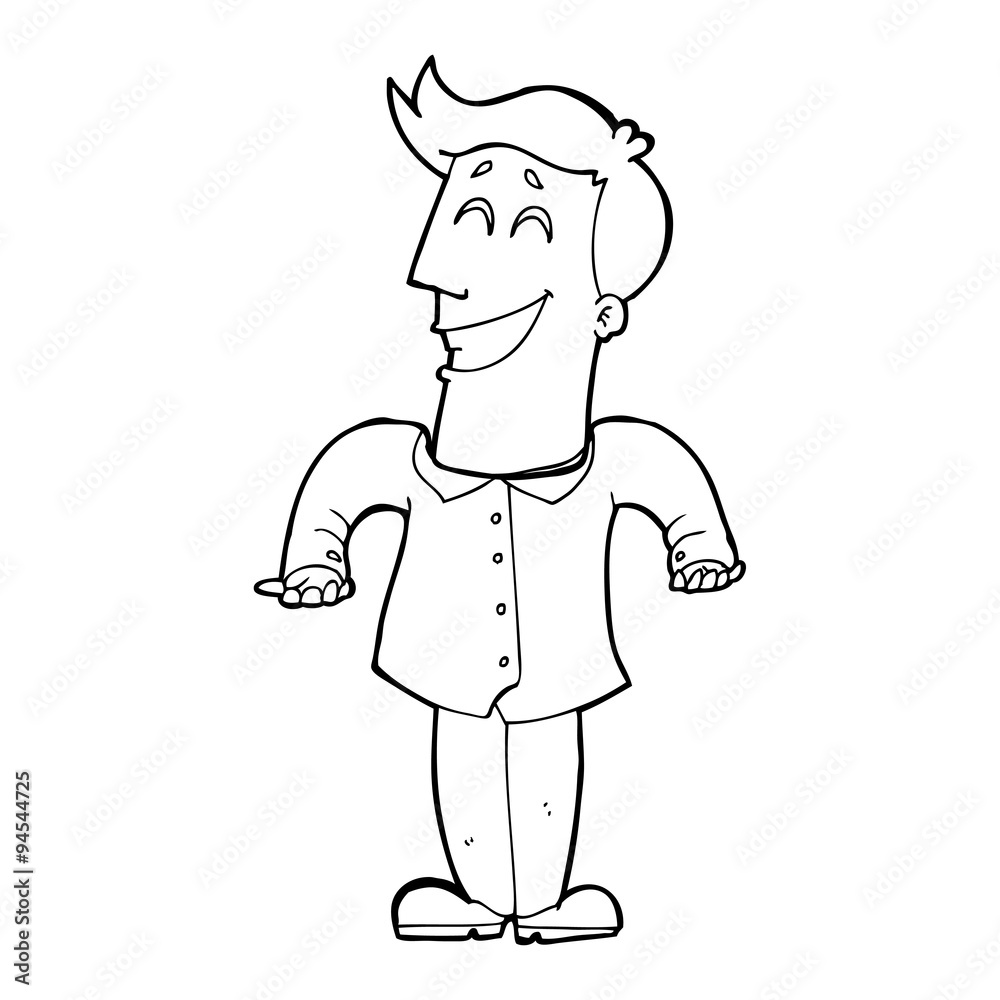 Fototapeta premium line drawing cartoon businessman