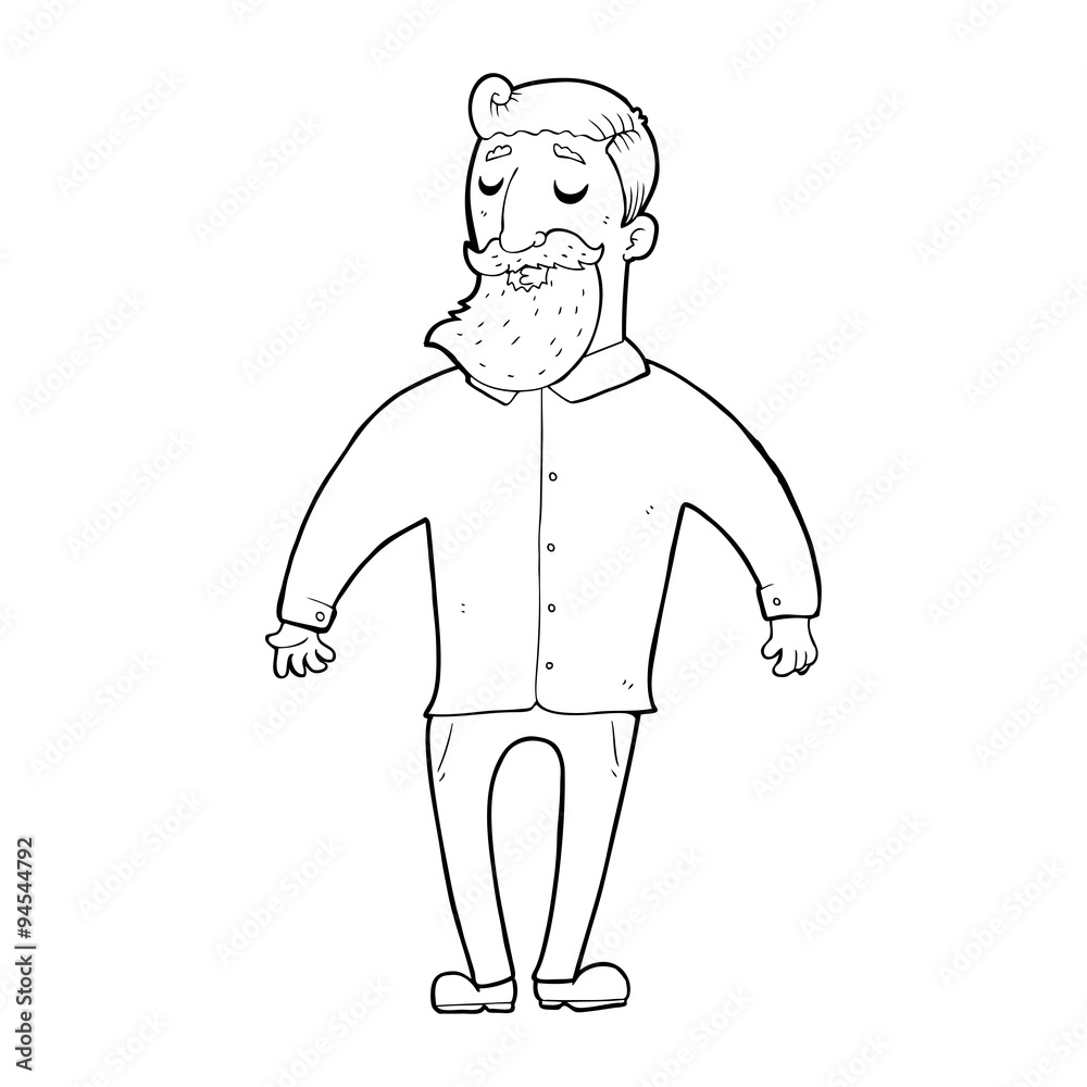 line drawing cartoon bearded man line drawing cartoon bearded man