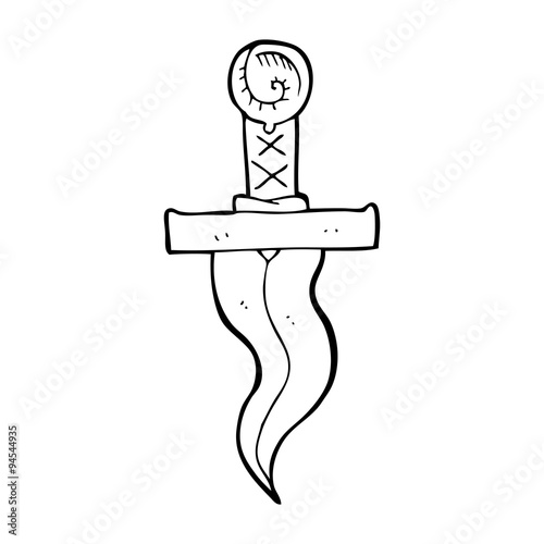 line drawing cartoon  dagger