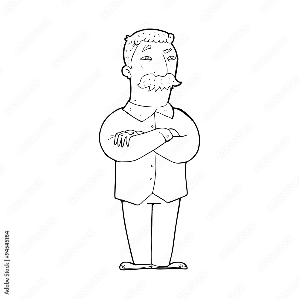 line drawing cartoon  old man