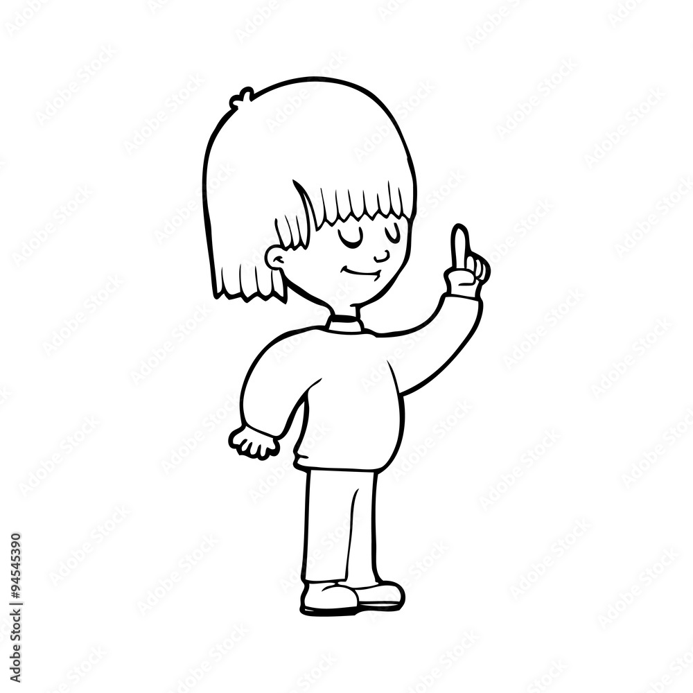 line drawing cartoon person with idea Stock Vector | Adobe Stock