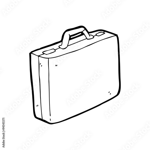 line drawing cartoon  briefcase