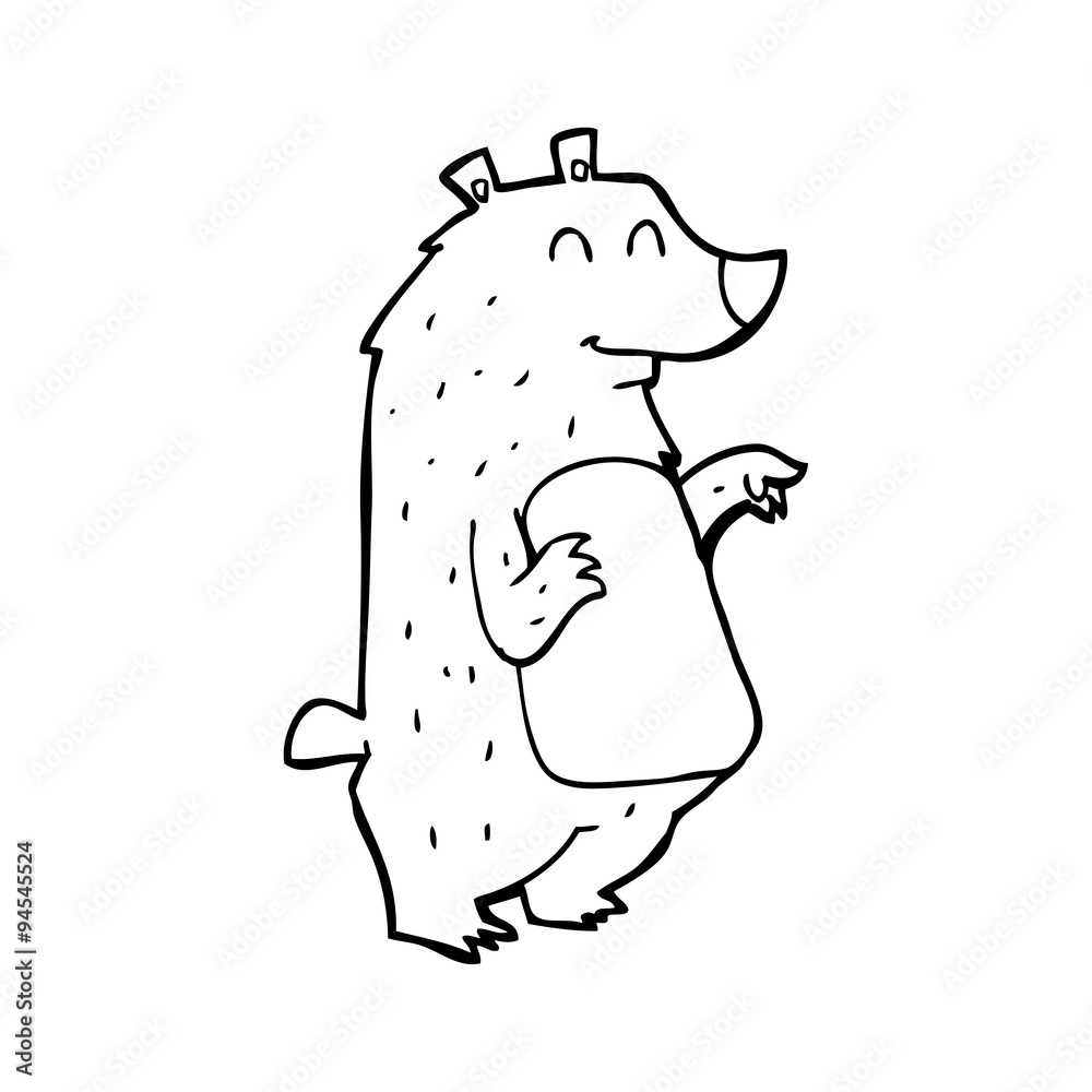 Obraz premium line drawing cartoon bear