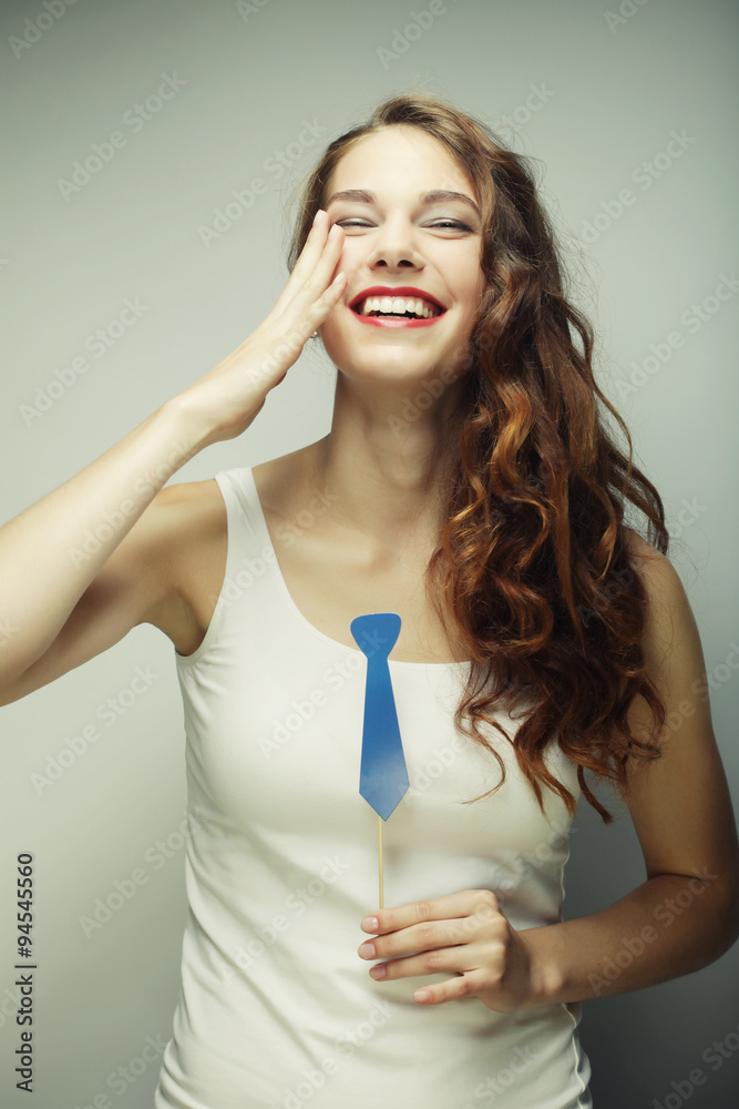 playful young woman ready for party playful young woman ready for party