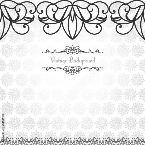 Pattern in Eastern style on scroll work background