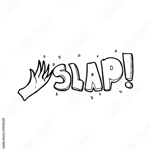 line drawing cartoon  slap