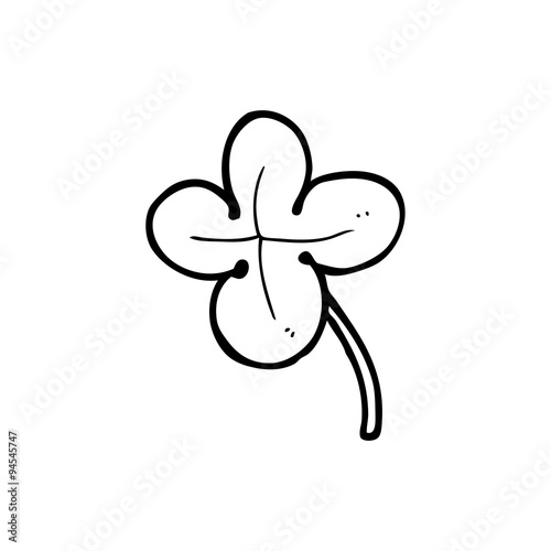 line drawing cartoon  four leaf clover