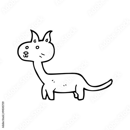 line drawing cartoon  cat