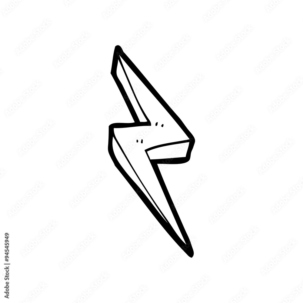 line drawing cartoon lightning bolt symbol Stock Vector | Adobe Stock