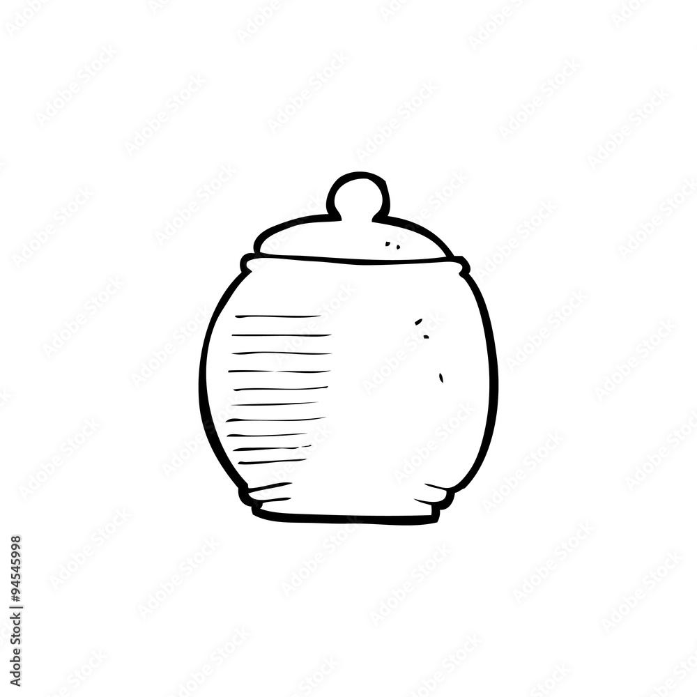 Obraz premium line drawing cartoon old pot