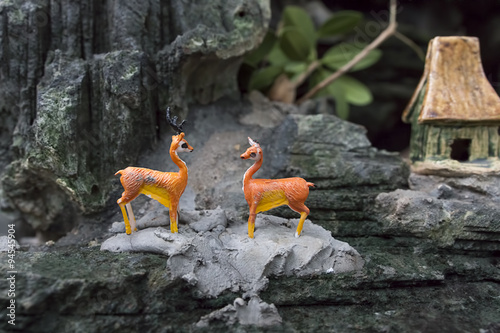 couple of deers in the moutain (toys)
