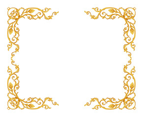 Ornament elements, vintage gold frame floral designs
