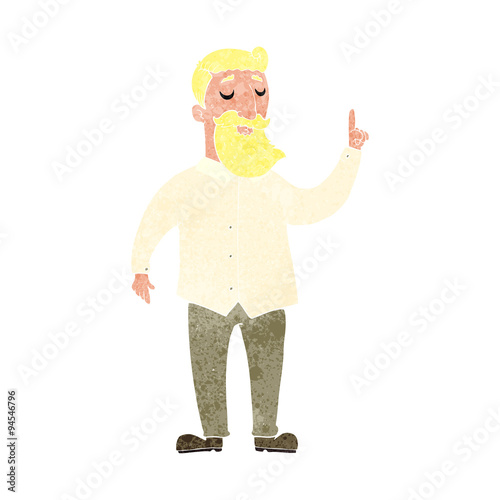 cartoon bearded man with idea © lineartestpilot