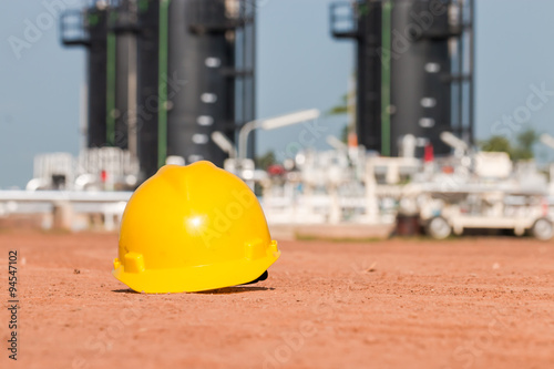Hard hat that is safety equipment in oilfield