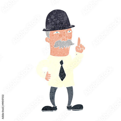 cartoon man in bowler hat photo