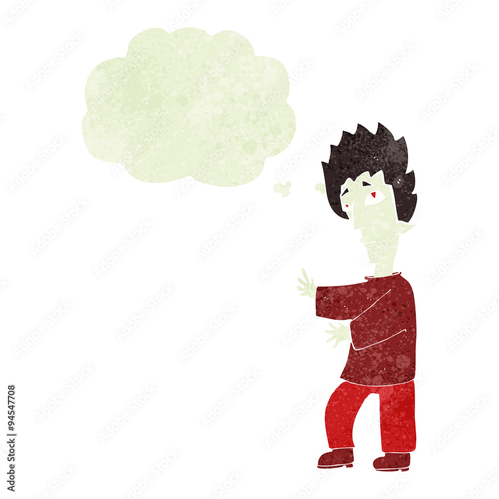 cartoon vampire with thought bubble cartoon vampire with thought bubble