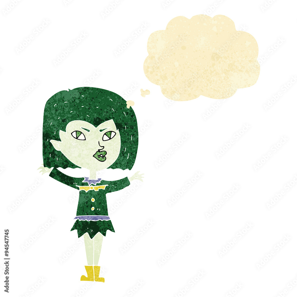 cartoon vampire girl with thought bubble cartoon vampire girl with thought bubble