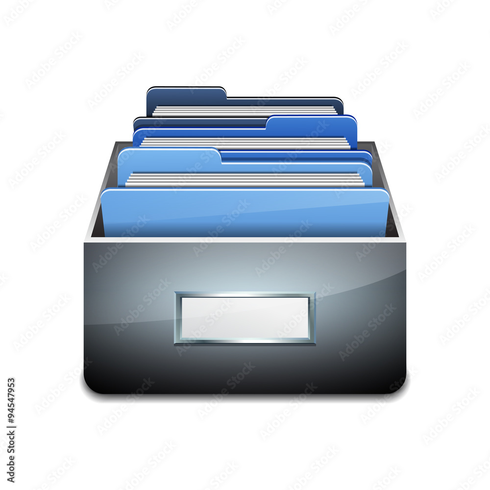 Vector File Cabinet with Documents Vector File Cabinet with Documents