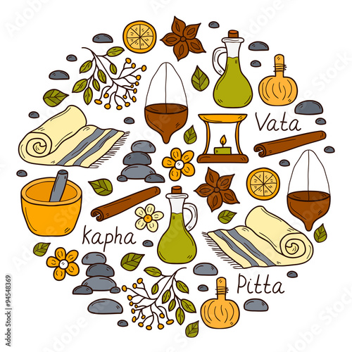 Round ayurveda background