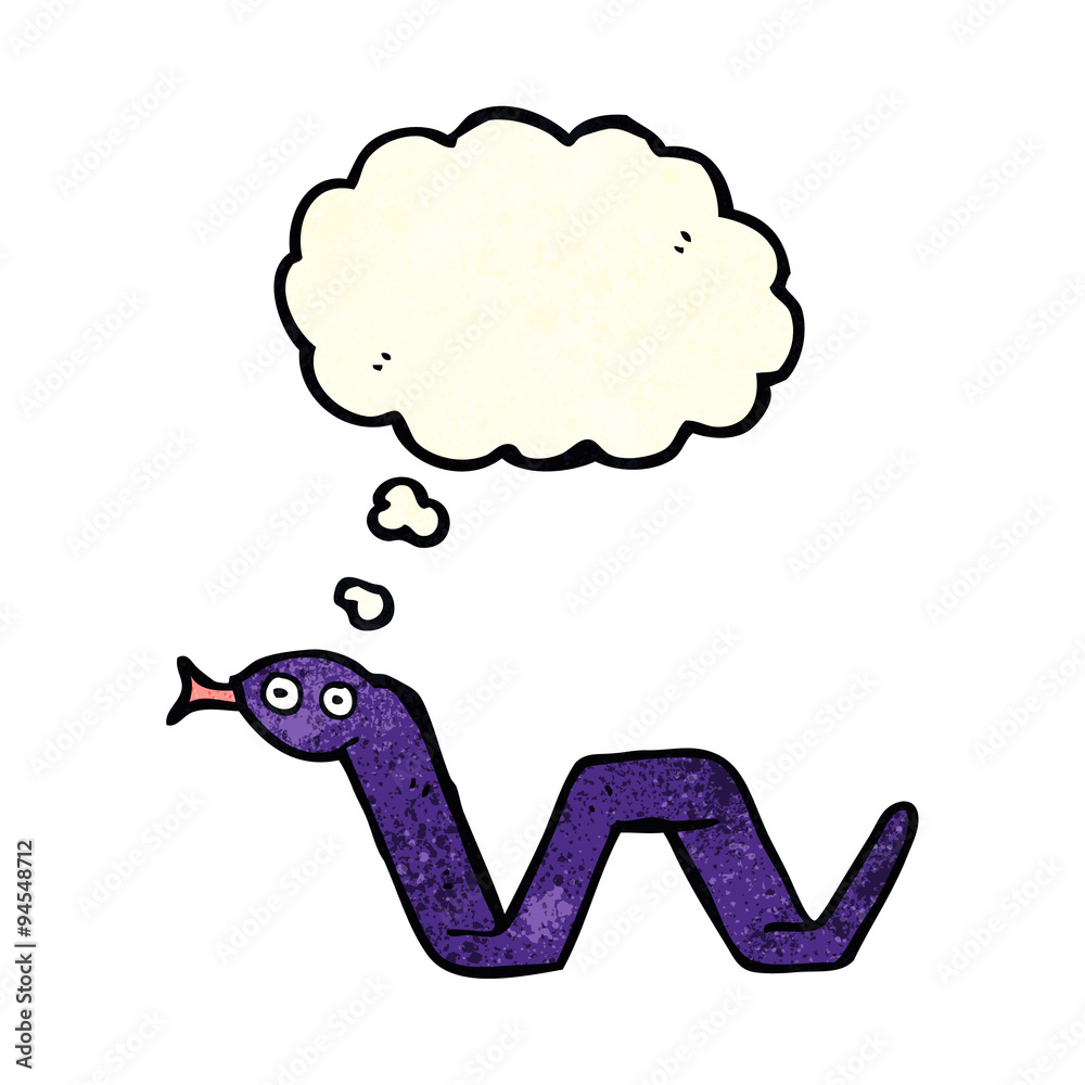 funny cartoon snake with thought bubble funny cartoon snake with thought bubble