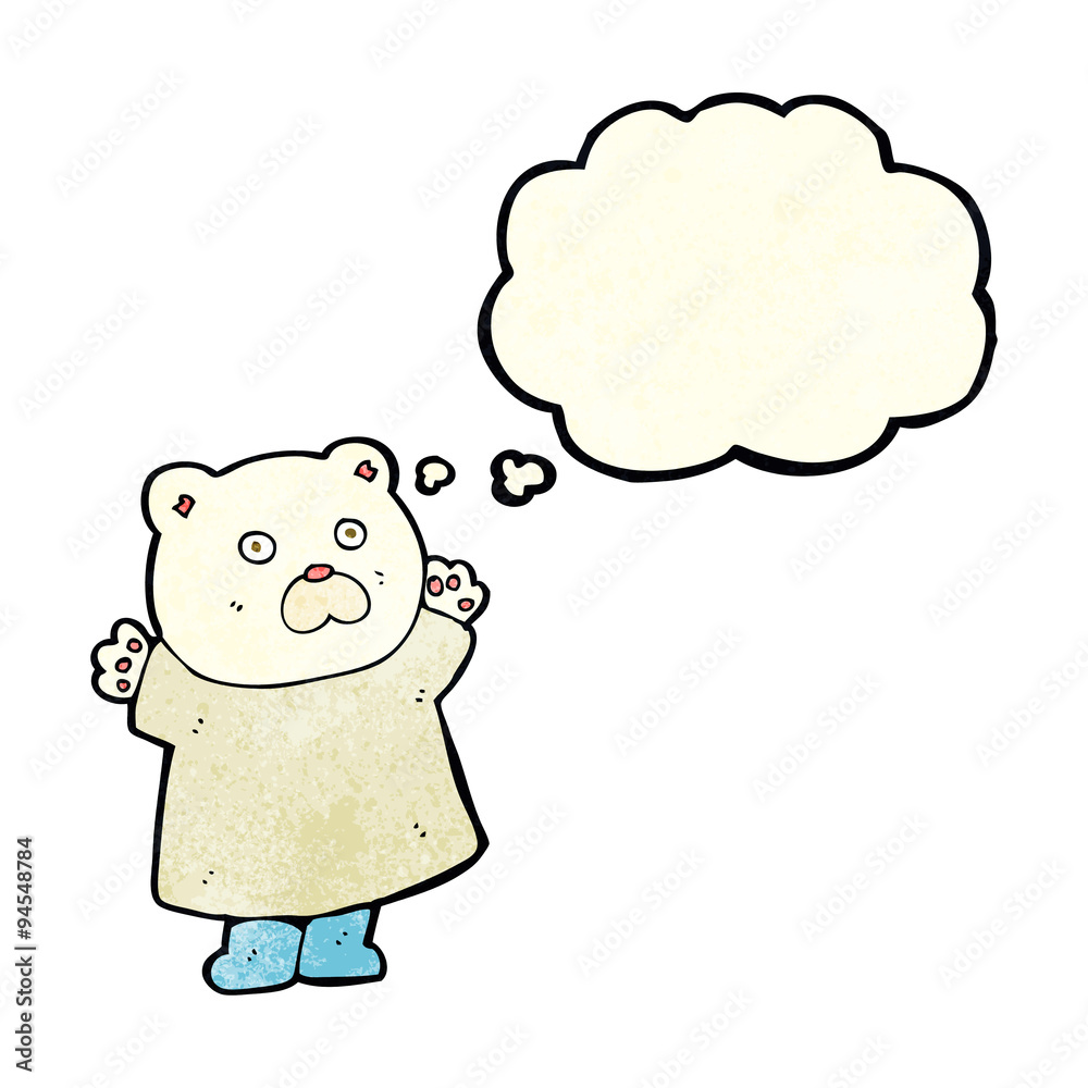 funny cartoon polar bear with thought bubble funny cartoon polar bear with thought bubble