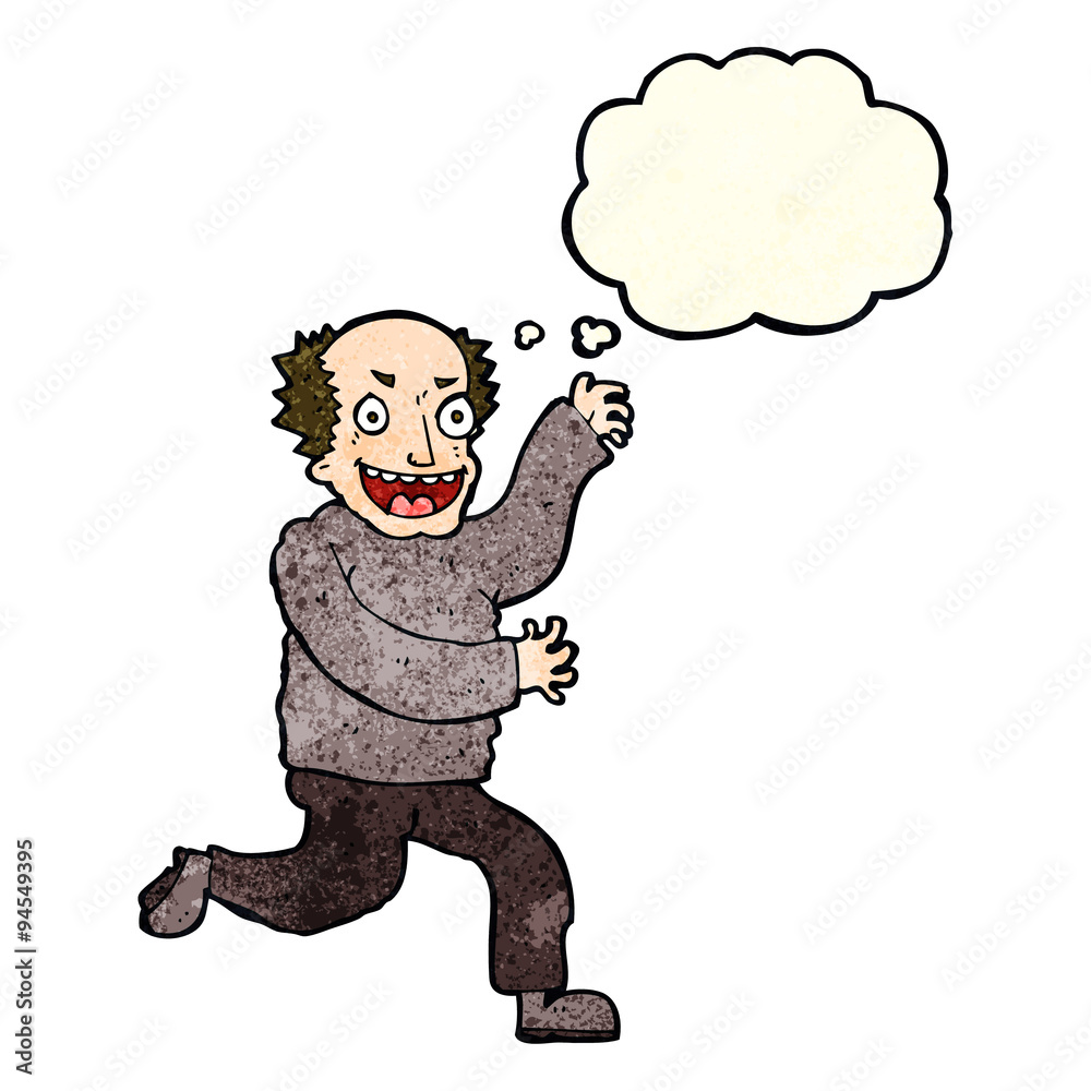 cartoon evil old man with thought bubble cartoon evil old man with thought bubble