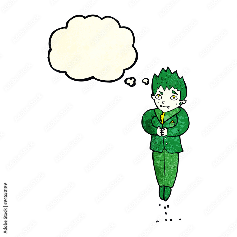 cartoon floating vampire with thought bubble cartoon floating vampire with thought bubble