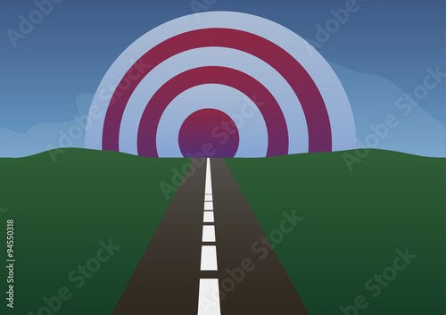 Vector illustration. The road to goal.