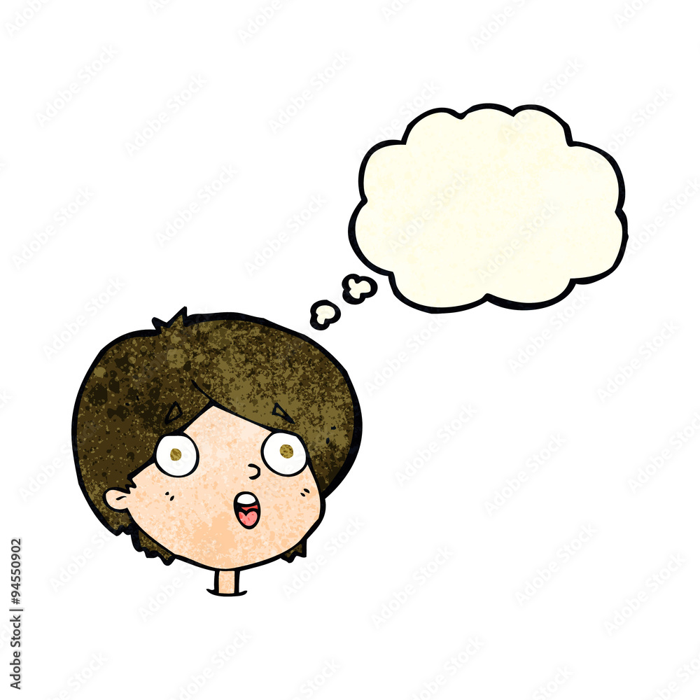 cartoon amazed expression with thought bubble cartoon amazed expression with thought bubble