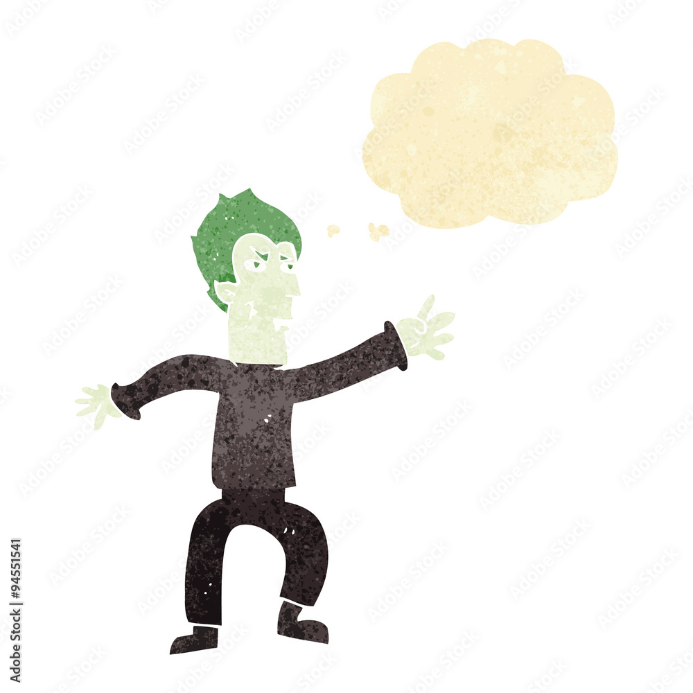 cartoon vampire man with thought bubble cartoon vampire man with thought bubble