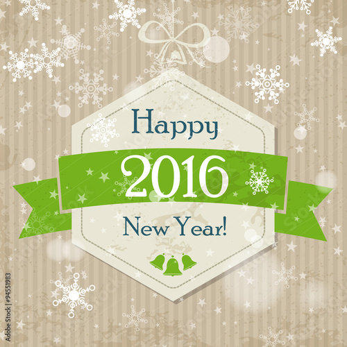 new year green hexagonal ball 2016