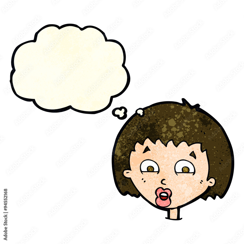 cartoon shocked expression with thought bubble cartoon shocked expression with thought bubble