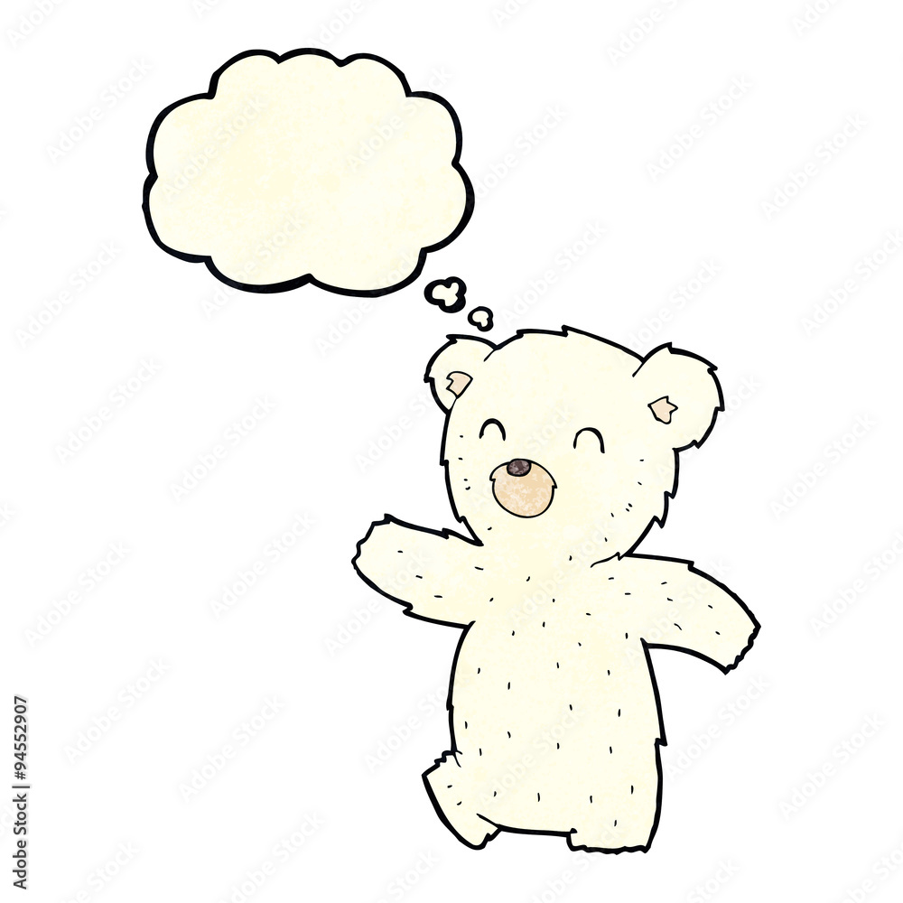 cartoon polar bear with thought bubble cartoon polar bear with thought bubble