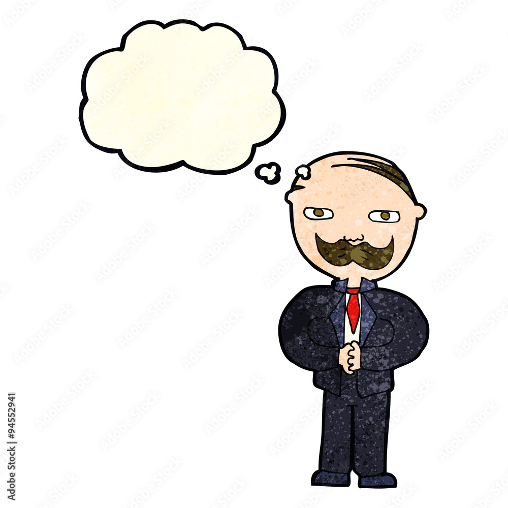 cartoon old man with mustache with thought bubble cartoon old man with mustache with thought bubble
