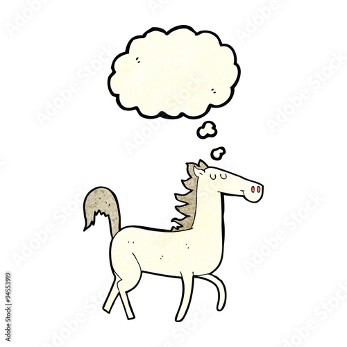 cartoon horse with thought bubble