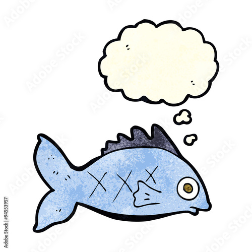 cartoon fish with thought bubble