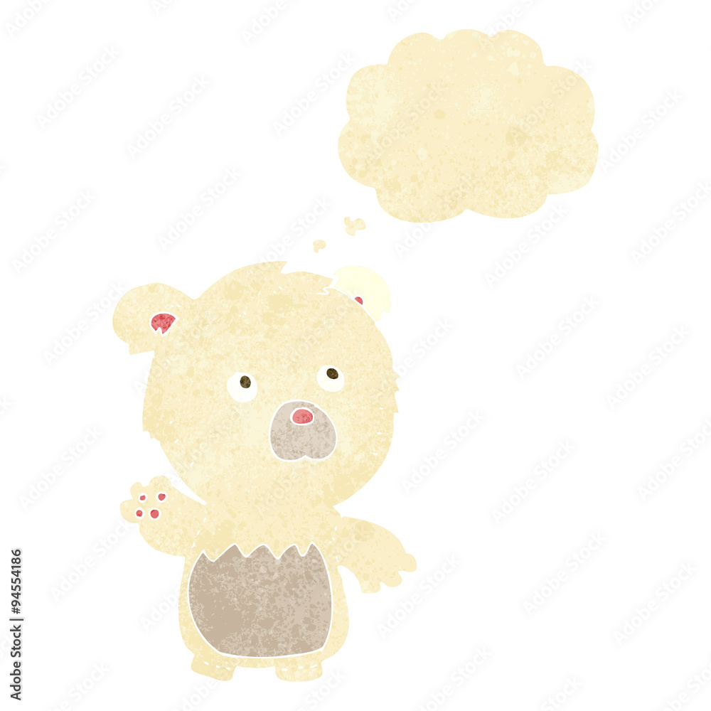 cartoon polar teddy bear with thought bubble cartoon polar teddy bear with thought bubble
