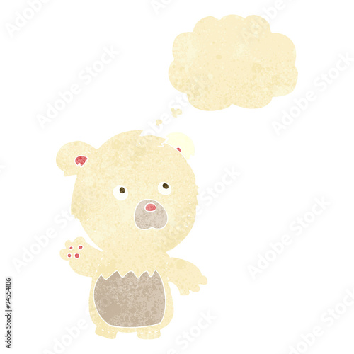 cartoon polar teddy bear with thought bubble