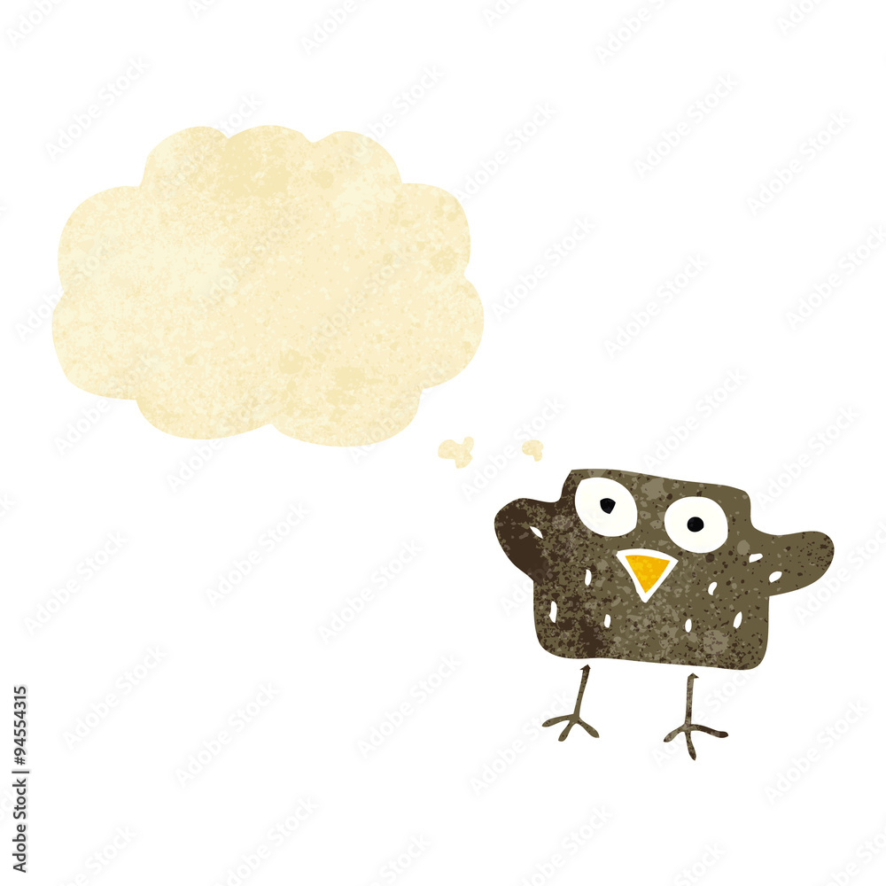 cartoon bird with thought bubble cartoon bird with thought bubble