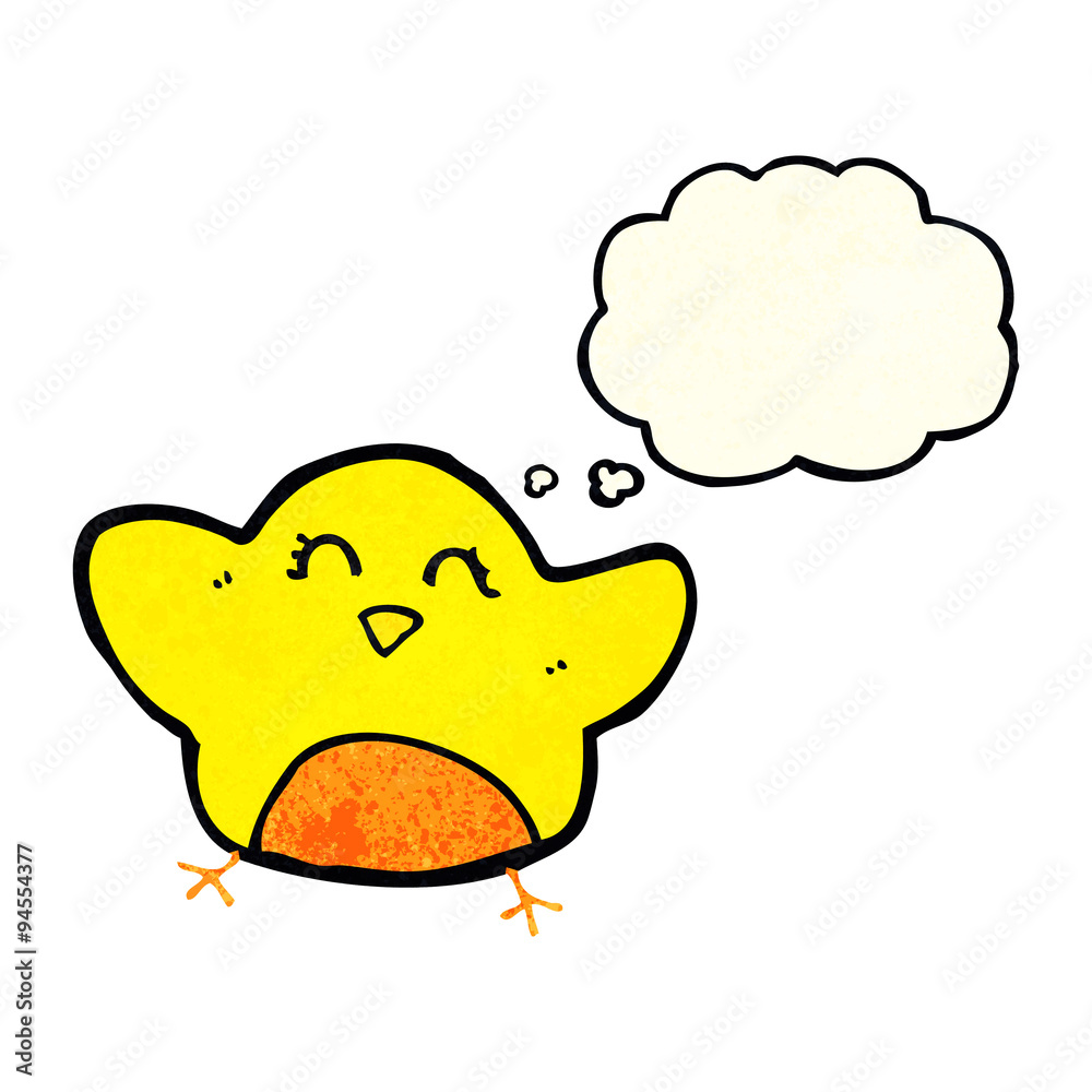 cartoon bird with thought bubble cartoon bird with thought bubble