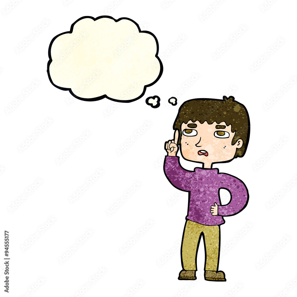 cartoon boy with question with thought bubble cartoon boy with question with thought bubble
