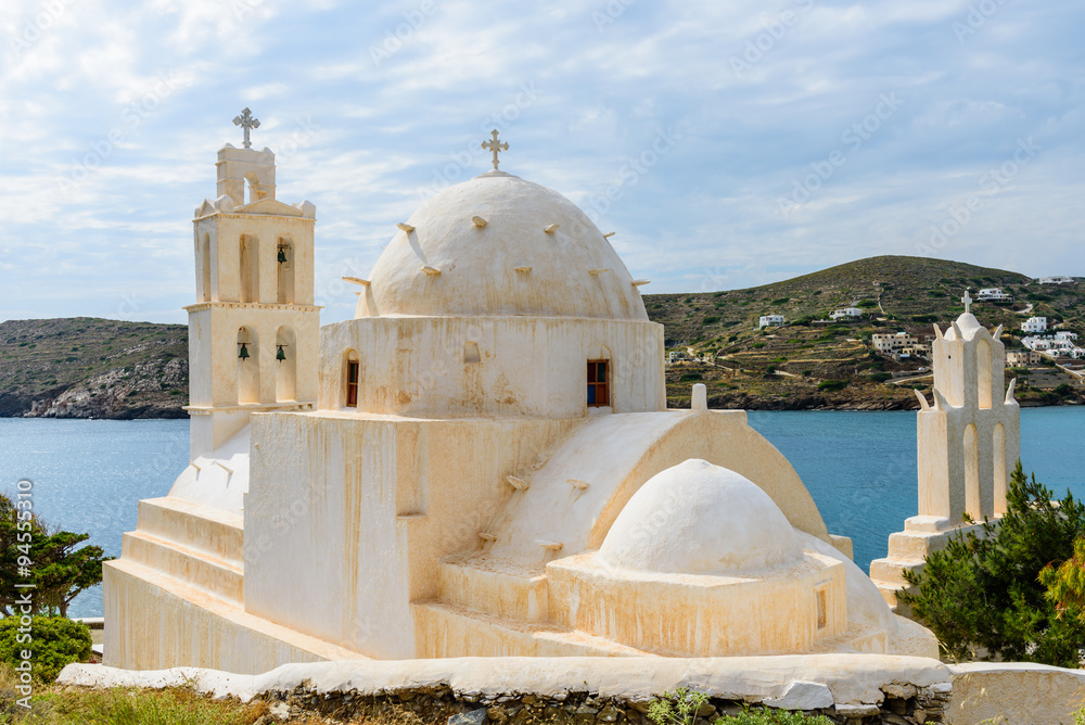 Traditional Greek Church, Ios island, Cyclades, Greece.