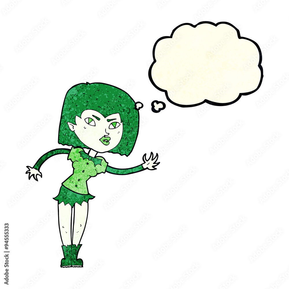 cartoon vampire girl with thought bubble cartoon vampire girl with thought bubble