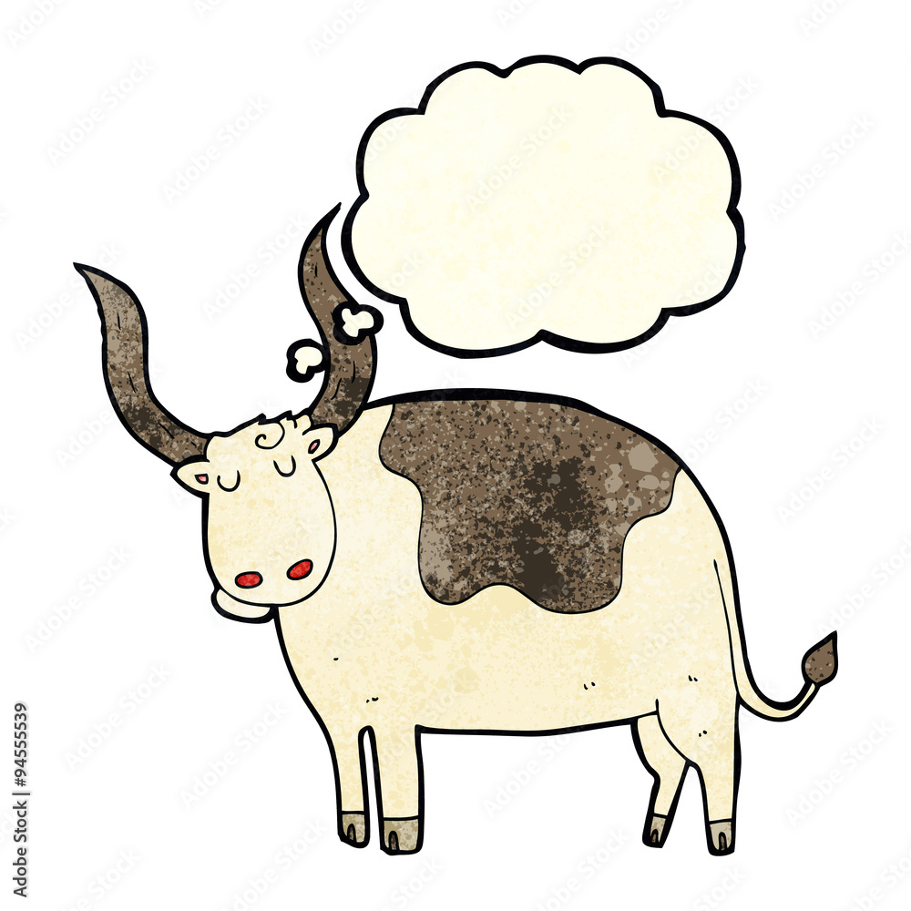 cartoon ox with thought bubble cartoon ox with thought bubble