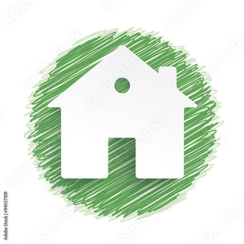 Eco House Green Scribble