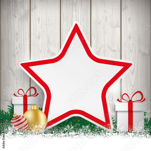 Christmas Gift Star Twigs Baubles