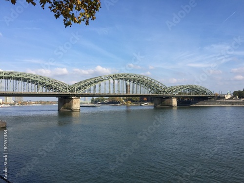 View of Hohenzollern Bridge in Cologne © takranik